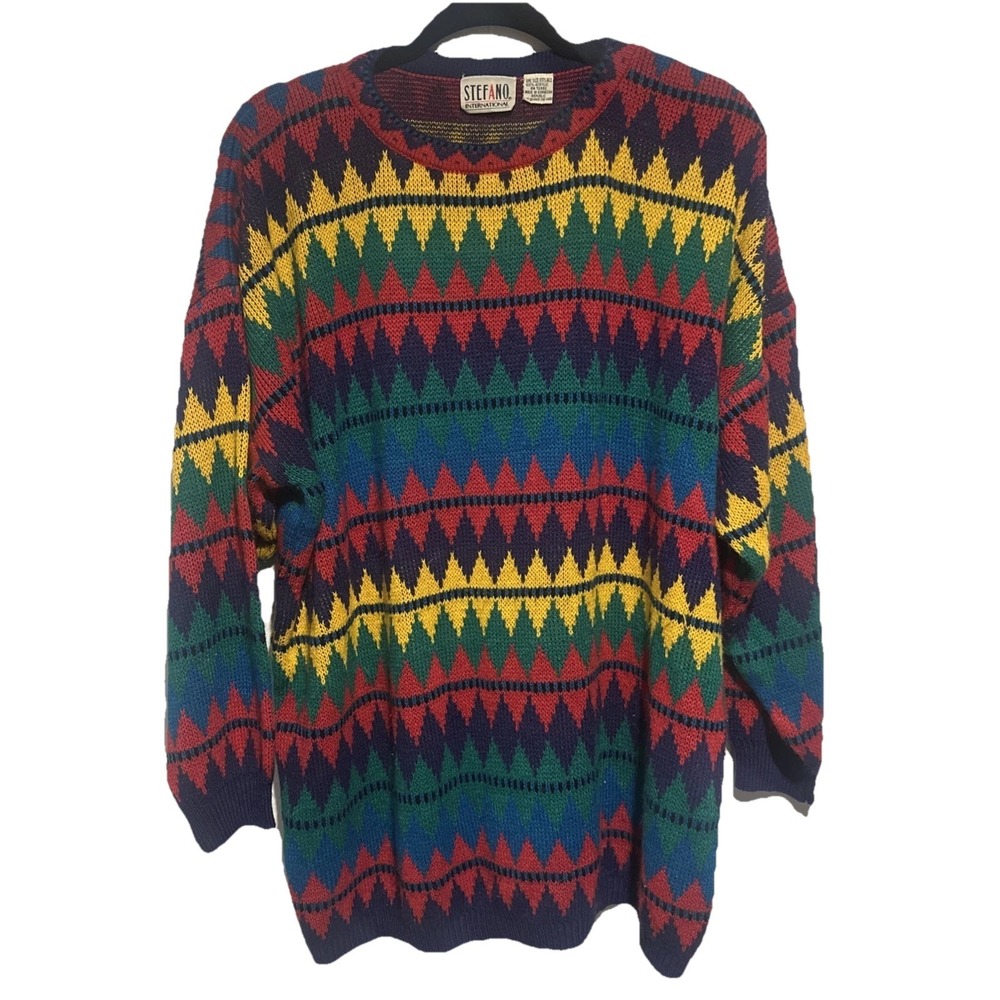 VTG 80s‎ 90s Coogi Style Sweater Large Retro Streetwear Hip Hop Biggie Grandpa